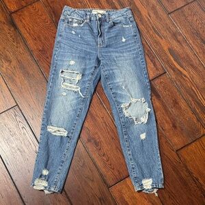 Garage Distressed Mom Boyfriend Jeans - Size 3